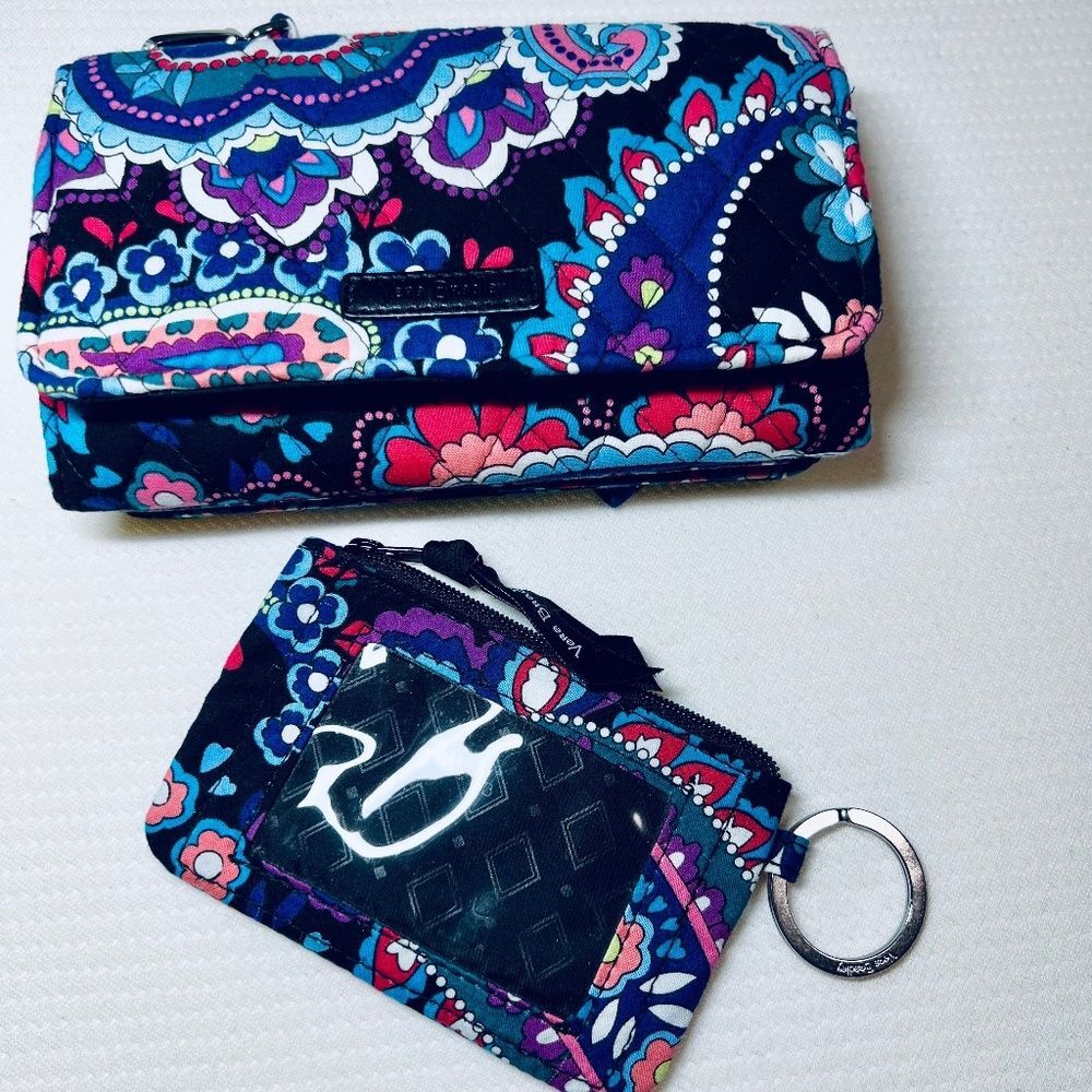 Vera Bradley Wallet, Card Case & Wrist Strap, EUC